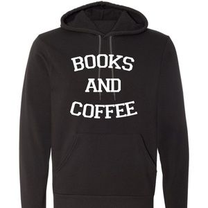 BOOKS AND COFFEE Soft Unisex Hooded Pullover